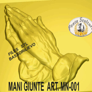 Mani giunte art. MN-001 3d bassorilievo files STL per CNC pantografi