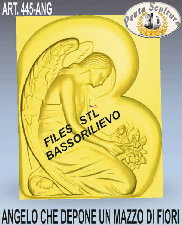 Angelo_che_depone_un_mazzo_di_fiori_files_STL_per_CNC_pantografi_art._445-ANG