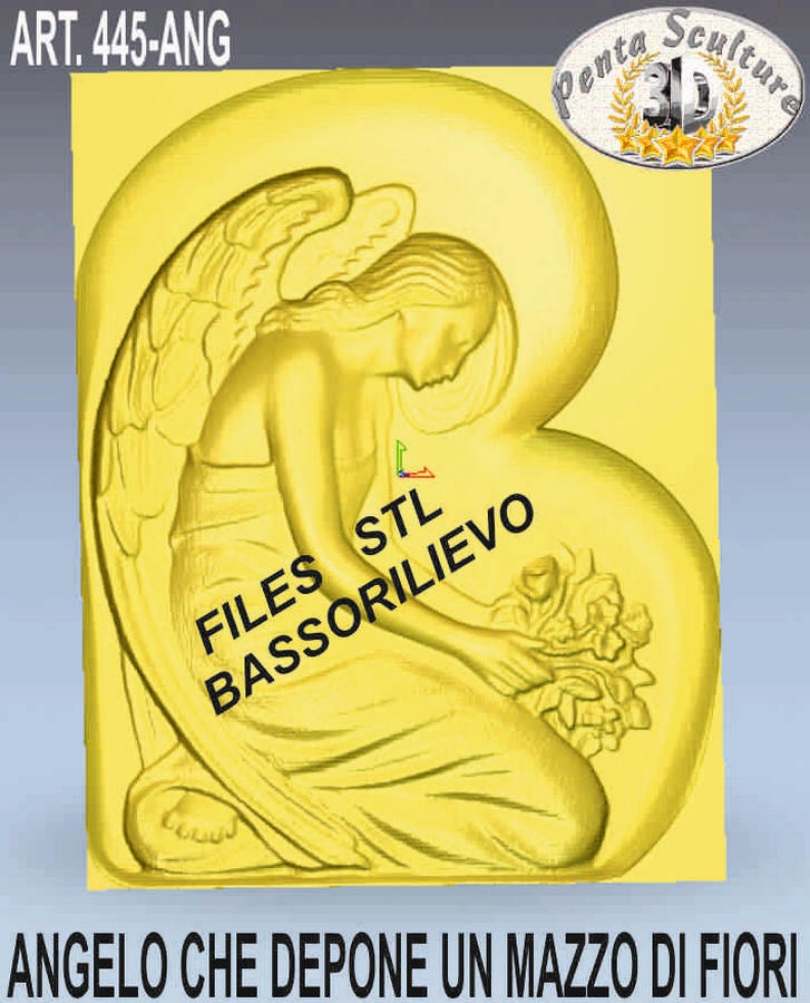 Angelo_che_depone_un_mazzo_di_fiori_files_STL_per_CNC_pantografi_art._445-ANG