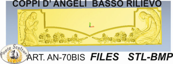 Coppia_di_angeli_in_preghiera_in_ginocchio_files_STL_per_CNC_pantografi_art. AN-70_composizione