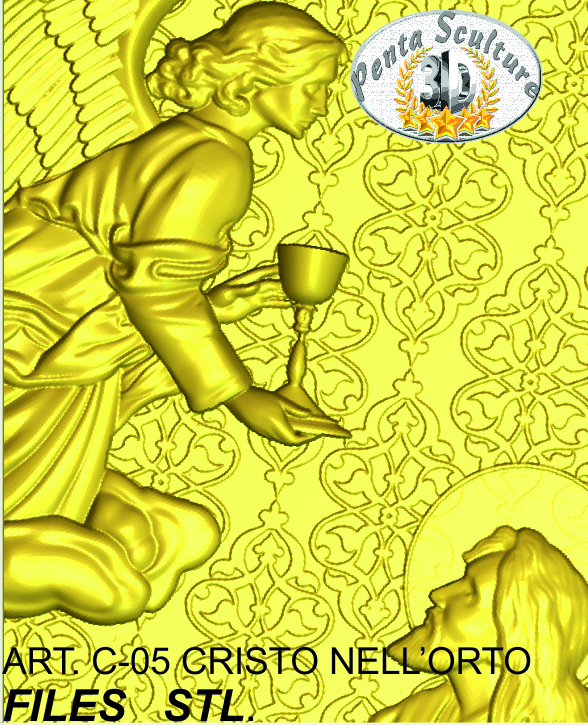 Cristo nell’orto degli ulivi files STL bassorilievo per CNC pantografi art. C-05 - immagine 2