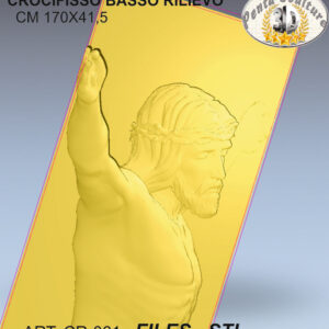 Crocifisso bassorilievo STL per CNC pantografi art. cr-061