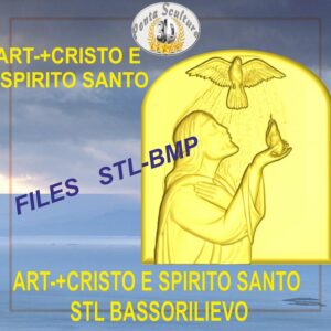 Cristo e Spirito Santo STL bassorilievo per CNC pantografi Art. +
