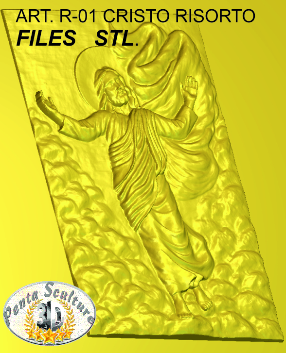 Cristo risorto, trasfigurazione di Raffaello Sanzio files STL bassorilievo per CNC pantografi art. R-01 - immagine 2