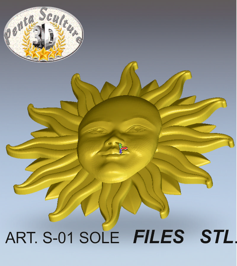 Sole STL bassorilievo per CNC pantografi art.S-01 - immagine 2