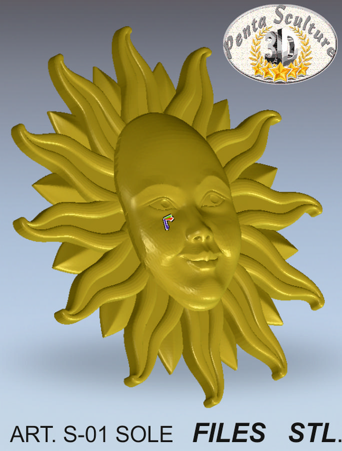 Sole STL bassorilievo per CNC pantografi art.S-01 - immagine 3