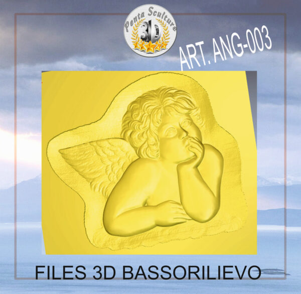 Angelo annoiato di Raffaello Sanzio files STL per CNC pantografi art. ANG-011 - immagine 2