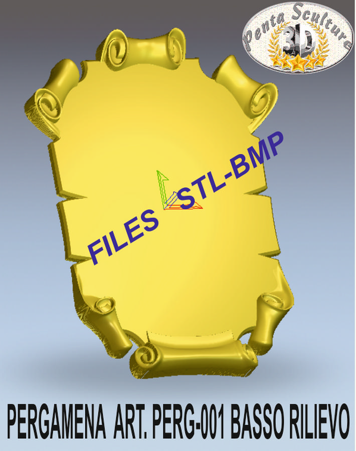 Pergamena STL bassorilievo per CNC pantografi art.PERG-001 - immagine 2