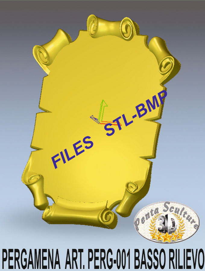 Pergamena STL bassorilievo per CNC pantografi art.PERG-001 - immagine 3