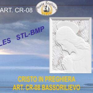 Cristo in preghiera files STL bassorilievo per CNC pantografi art. CR-08