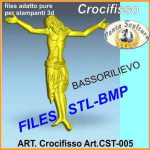 Crocifisso STL bassorilievo per CNC pantografi art. cst-005