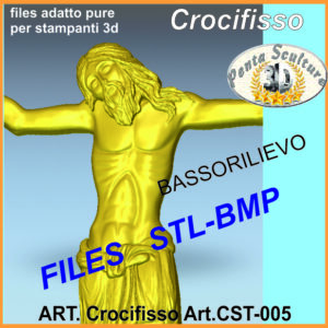 Crocifisso STL bassorilievo per CNC pantografi art. cst-005