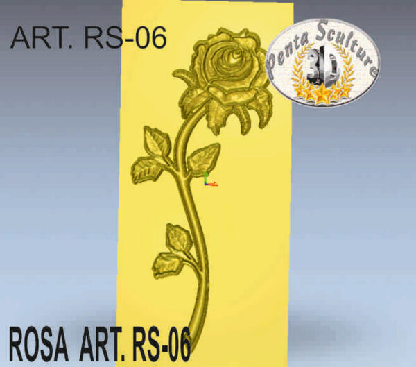 Rosa STL bassorilievo per CNC pantografi art.RS-06