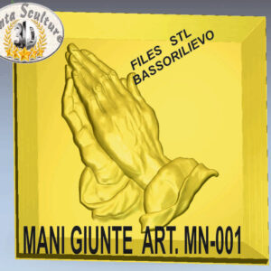 Mani giunte art. MN-001 3d bassorilievo files STL per CNC pantografi