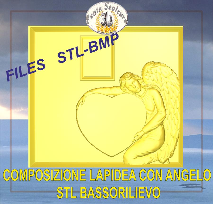 Composizione_lapidea_con_angelo_STL_bassorilievo_per_CNC_pantografi