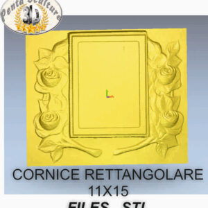 Cornice rettangolare 11X15 con rose laterali files STL per CNC pantografi art C01