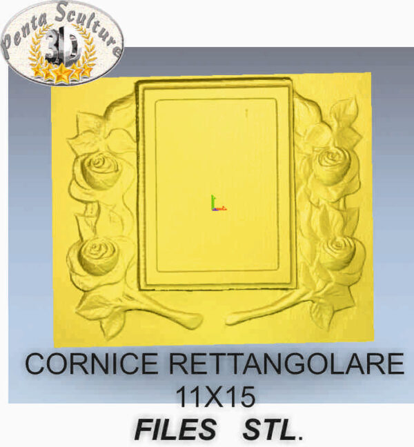Cornice_rettangolare_11X15_con_rose_laterali_files_STL_per_CNC_pantografi_art_C01