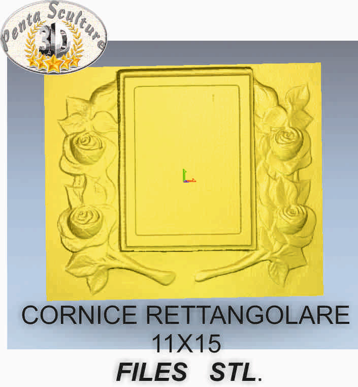 Cornice_rettangolare_11X15_con_rose_laterali_files_STL_per_CNC_pantografi_art_C01