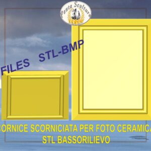Cornice scorniciata per foto ceramica STL bassorilievo per CNC pantografi