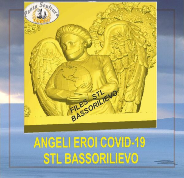 Angeli eroi covid-19 files STL bassorilievo per CNC pantografi art. file covid-19 - immagine 2