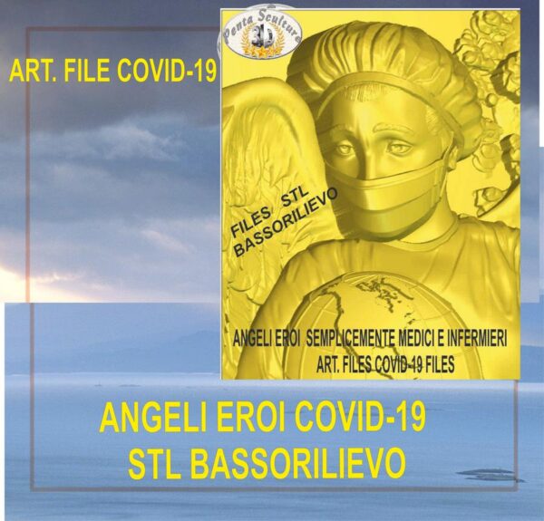 Angeli eroi covid-19 files STL bassorilievo per CNC pantografi art. file covid-19 - immagine 3
