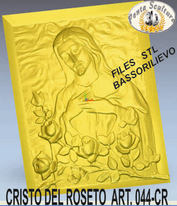Cristo del roseto files STL bassorilievo per CNC pantografi art.044-CR - immagine 3