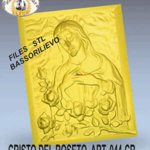 Cristo del roseto files STL bassorilievo per CNC pantografi art.044-CR