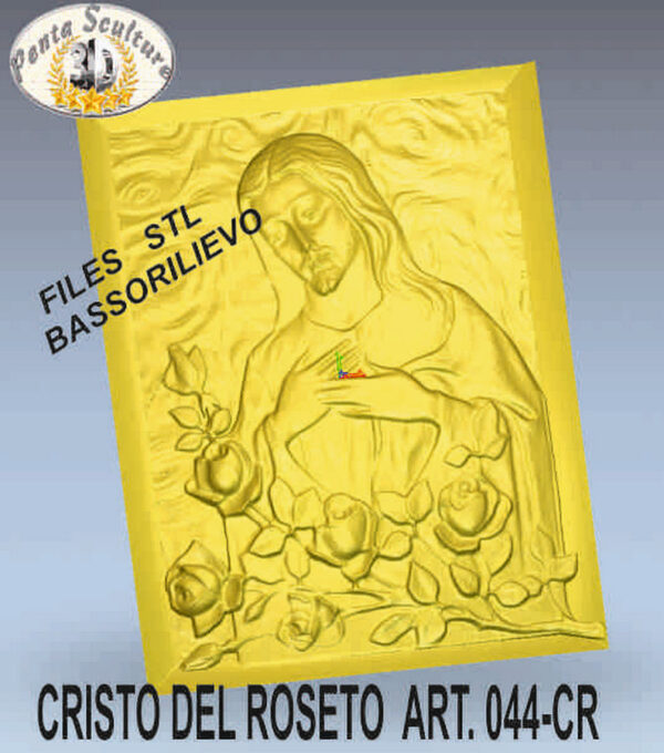 Cristo del roseto files STL bassorilievo per CNC pantografi art.044-CR - immagine 2