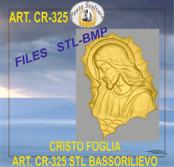 Cristo foglia files STL bassorilievo per CNC pantografi art. CR-325 - immagine 2