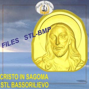 Cristo in sagoma files bassorilievo STL per CNC pantografi