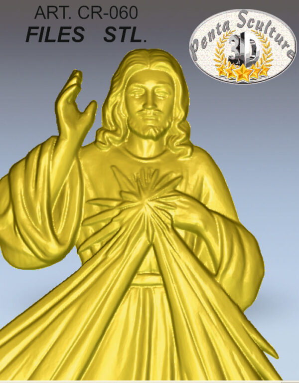 Cristo misericordioso files STL bassorilievo per CNC pantografi art. CR-060 - immagine 2