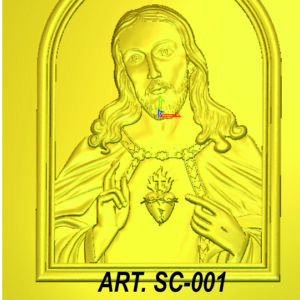 Cristo sacro cuore files STL bassorilievo per CNC pantografi art. SC-001