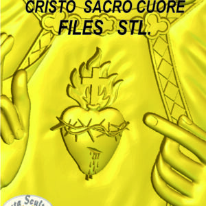 Cristo sacro cuore files STL bassorilievo per CNC pantografi art. SC-001