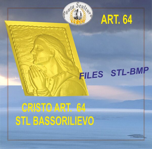 Cristo in preghiera files STL bassorilievo per CNC pantografi art. 64 - immagine 2