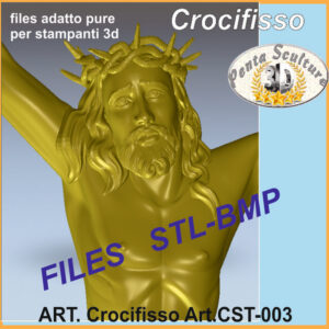Crocifisso STL bassorilievo per CNC pantografi art. cst-003
