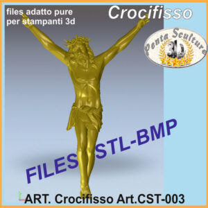 Crocifisso STL bassorilievo per CNC pantografi art. cst-003