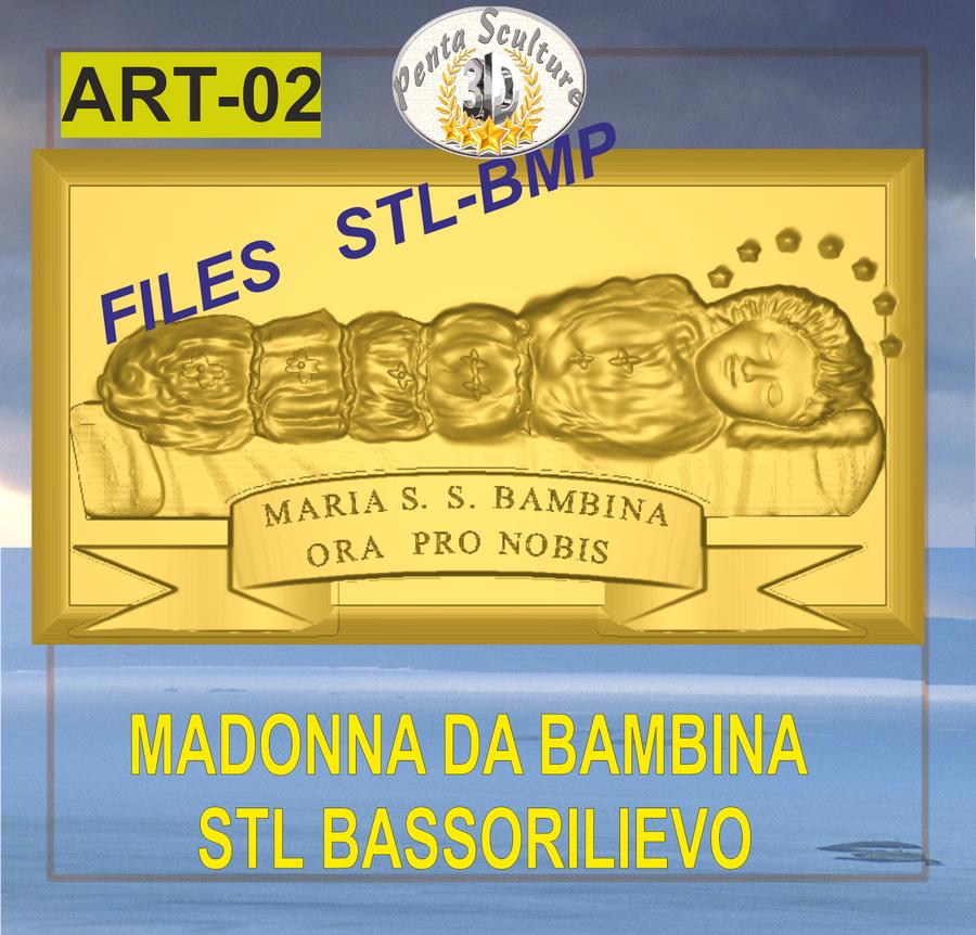 Madonna_da_bambina_STL_bassorilievo_per_CNC_pantografi_art.02