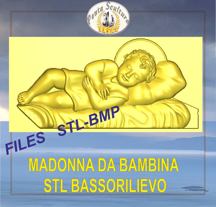 Madonna_da_bambina_STL_bassorilievo_per_CNC_pantografi