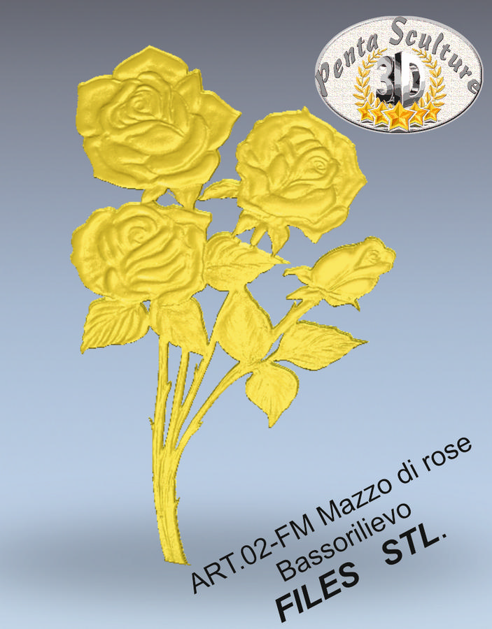 Mazzo_di_rose_STL_bassorilievo_per_CNC_pantografi_art.02-FM
