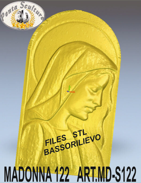 Madonna files STL bassorilievo per CNC pantografi art. md-s122 - immagine 2