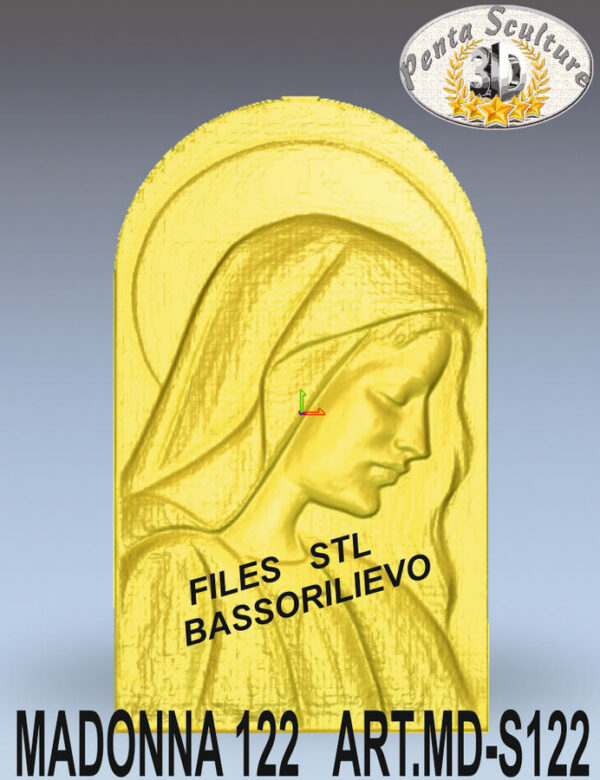Madonna files STL bassorilievo per CNC pantografi art. md-s122 - immagine 3