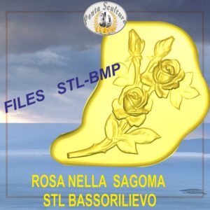 Rose in sagoma files bassorilievo STL per CNC pantografi