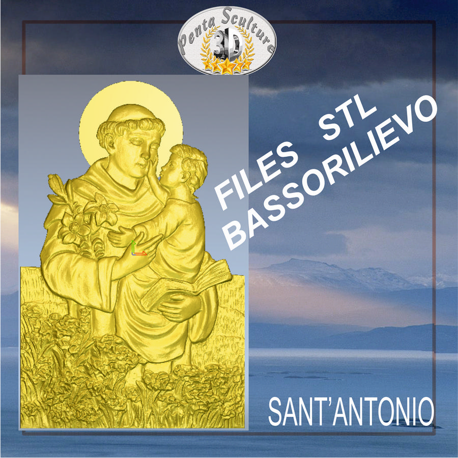 Sant_Antonio_STL_bassorilievo_per_CNC_pantografi