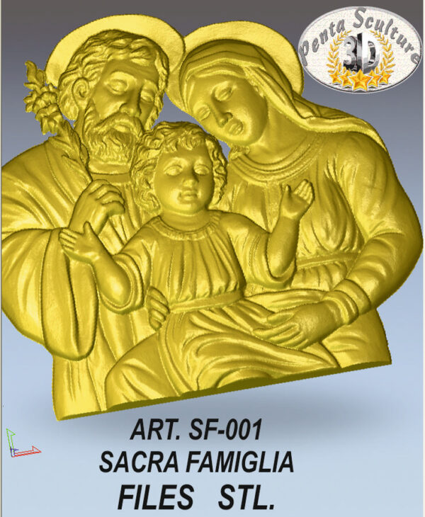 Sacra famiglia STL bassorilievo per CNC pantografi art. SF-001 - immagine 2