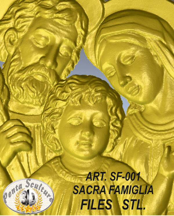 Sacra famiglia STL bassorilievo per CNC pantografi art. SF-001 - immagine 3