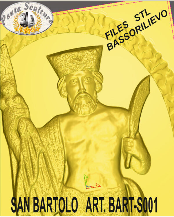 San Bartolo STL bassorilievo per CNC pantografi art. BART-S001 - immagine 4
