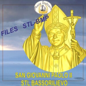 San Giovanni Paolo II STL bassorilievo per CNC pantografi