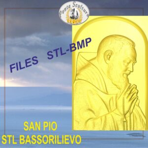 San Pio STL bassorilievo per CNC pantografi