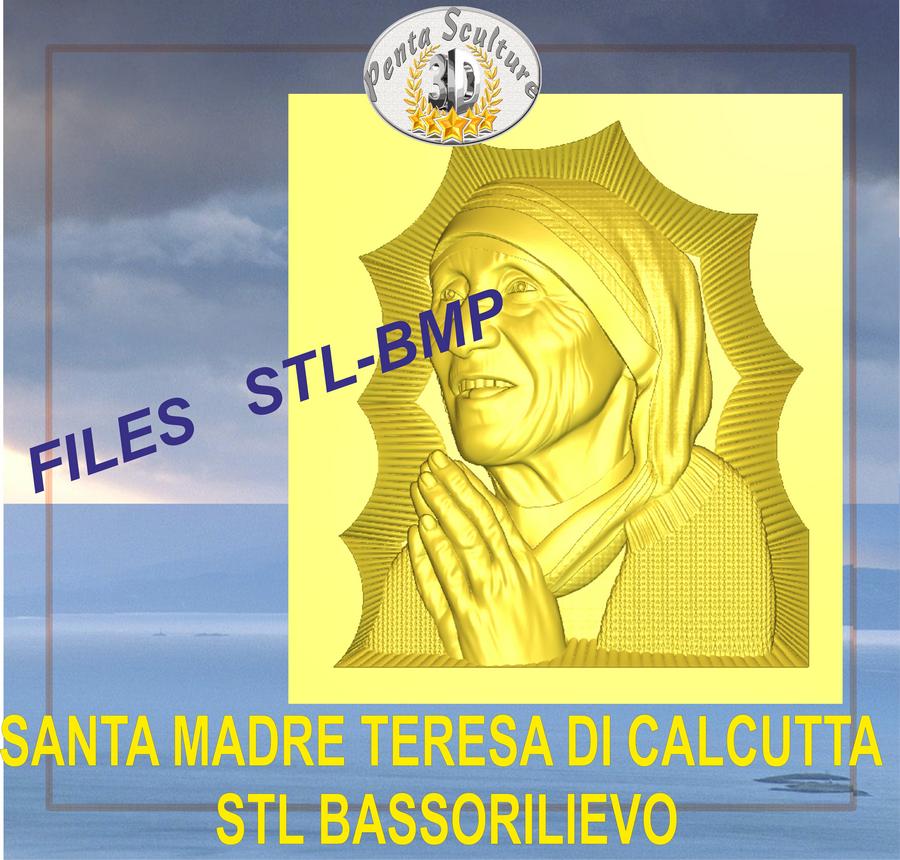Santa_Madre_di_Calcutta_STL_bassorilievo_per_CNC_pantografi