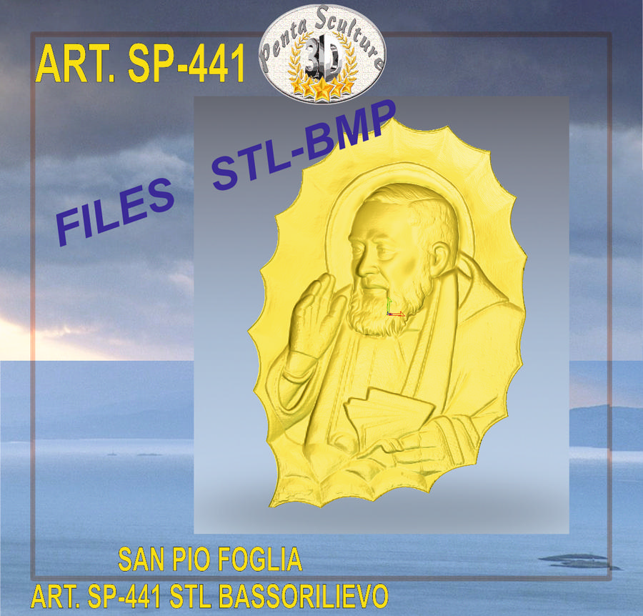 San_Pio_foglia_STL_bassorilievo_per_CNC_pantografi_art.SP-441